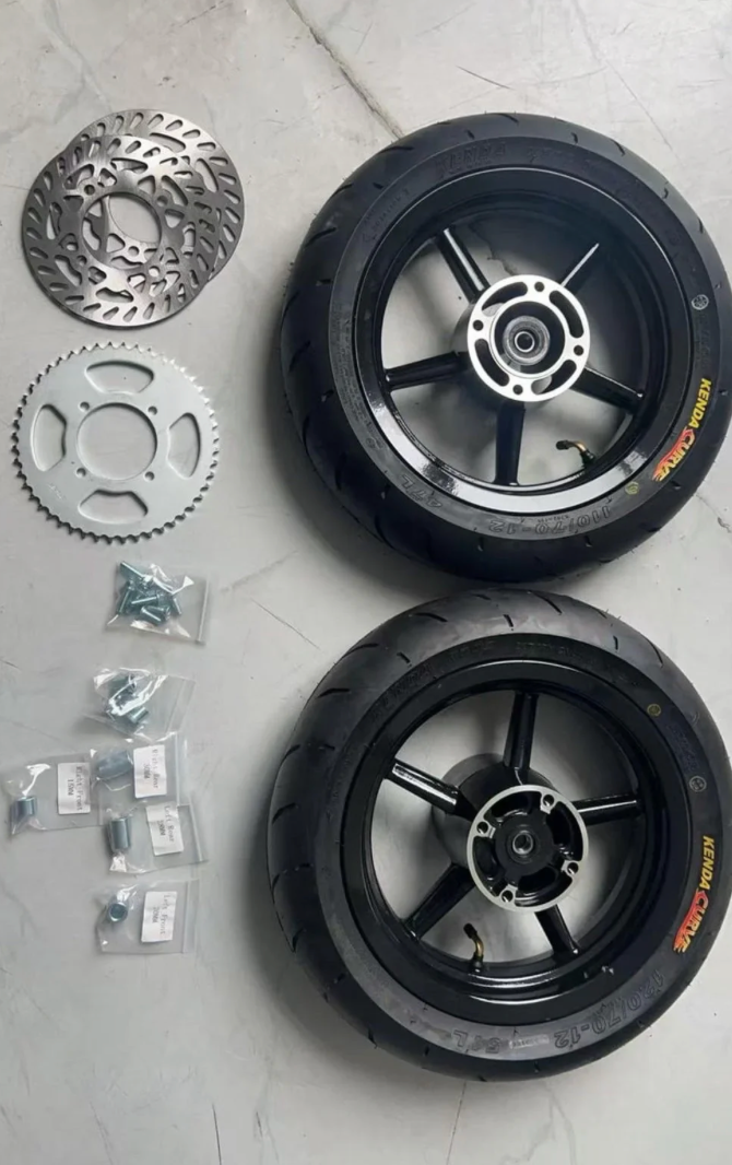 HEYBIKE/TUTTIO/RAZOR/YOZMA/MOTOTEC/EM5 Complete 10/12 Supermoto Wheelset