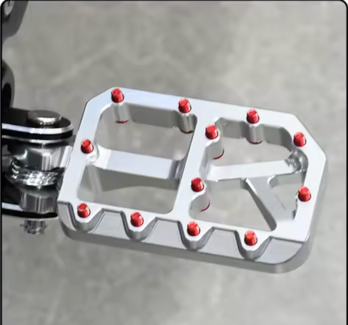 Chrome upgraded wide foot pegs